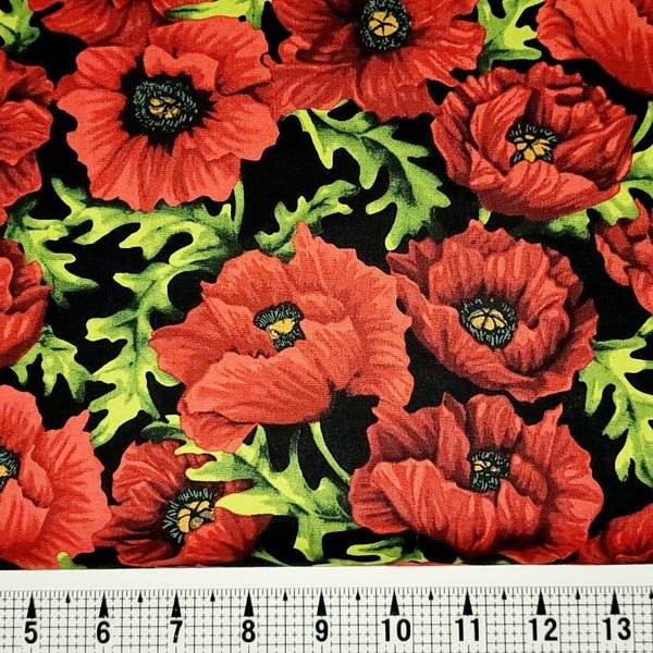 Clothworks Fabrics Poppy Poetry Y2658 Fabric by the Yard/Piece