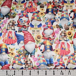 Timeless Treasures Hippi Gnomes CD3740 Fabric by the Yard//Piece