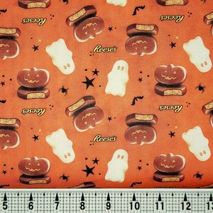 Riley Blake Hersheys Reeses on Orange C11980 Fabric by the Yard//Piece
