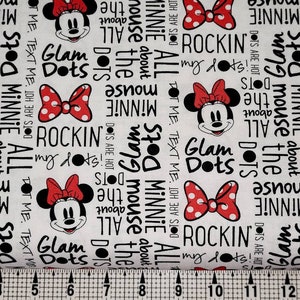 Camelot Fabrics All About the Dots Minnie Mouse 85271008 Fabric by the Yard/Piece