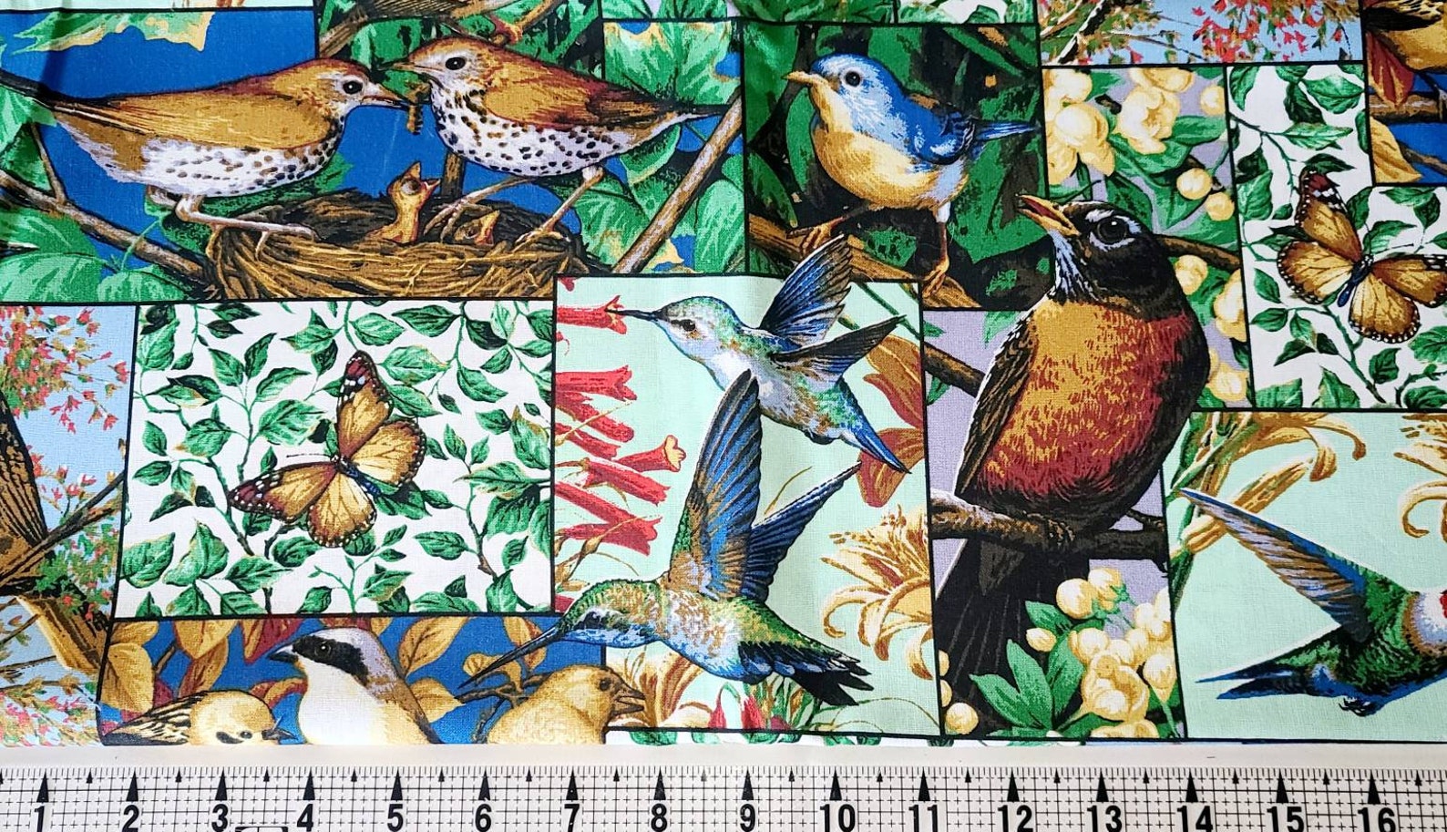 Springs Creative Bird Squares 1543 Fabric by the Yard/piece Etsy