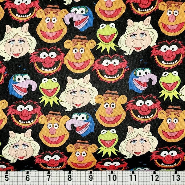 Camelot Fabrics Muppets Cast on Black 85320101 Fabric by the Yard/Piece