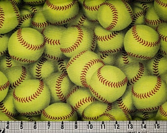 Brother Sister Design 5946 Softball Yellow Fabric by the Yard//Piece