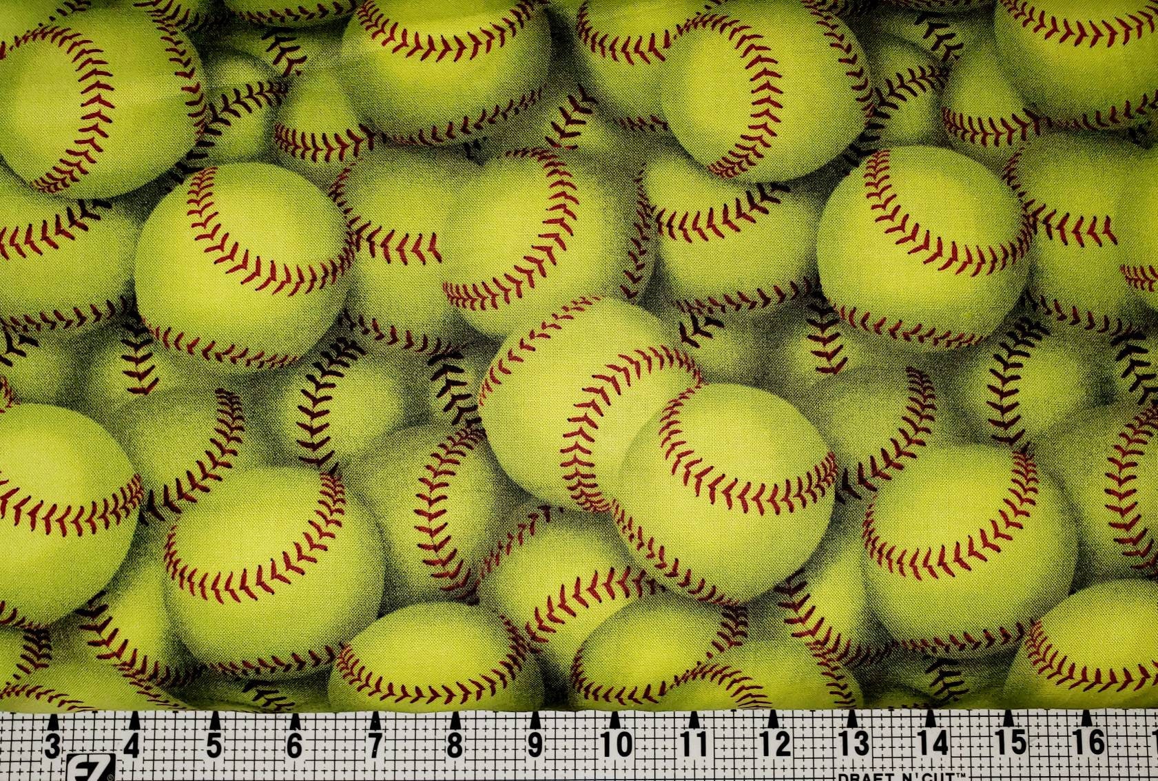 Softballs Cotton Fabric 18 X 21 Fat Quarter 