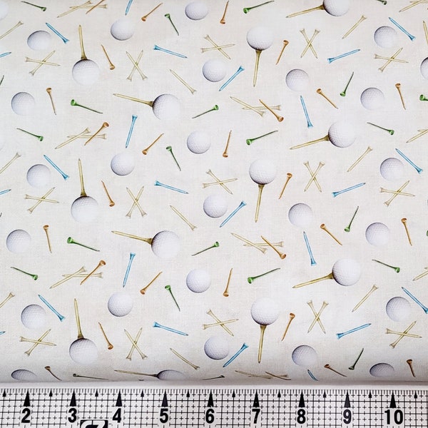 Clothworks Fabrics Fore! Golf Balls and Tees Y3750-11 Fabric by the Yard//Piece