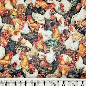 Oasis Fabrics Pollos ponedores y ponedores 59-577 Tela cortada a medida // Pieza