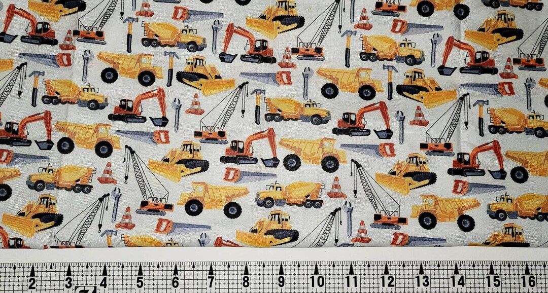 Construction Equipment Fabric by the Yard/piece Etsy