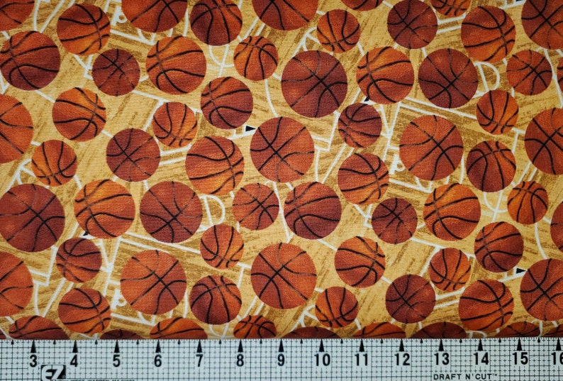Fabri Quilt Basketball Fabric by the Yard Etsy