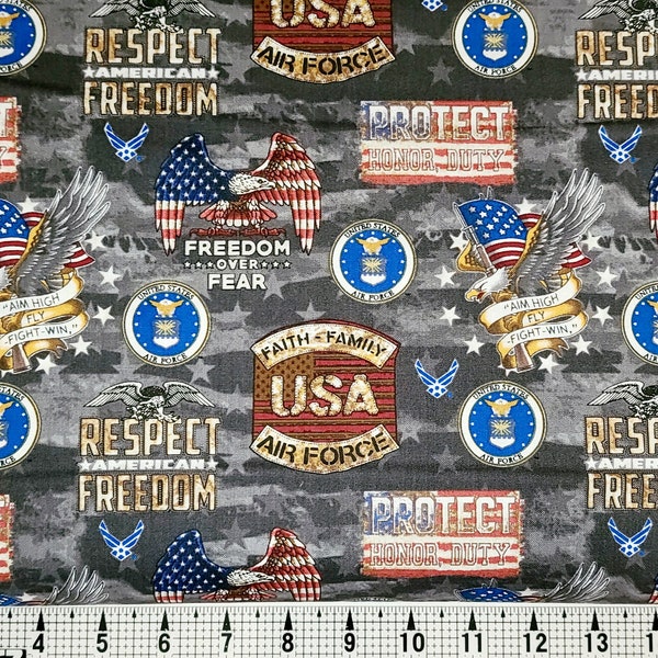 Sykel Enterprises Military Air Force Camo Flag 1338-AF Fabric by the Yard/Piece