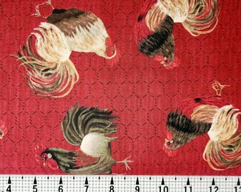 Wilmington Prints Rooster 14560 Fabric by the Yard//Piece
