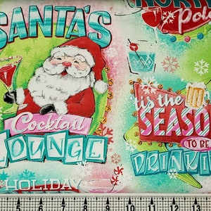 3 Wishes Fabrics Holiday Spirits North Pole Lounge 19535 Fabric by the Yard//Piece