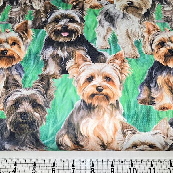 David Textiles Yorkies DX-4817-3C Fabric by the Yard/Piece