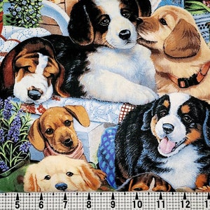 Art Licensing Garden Puppies 3167 Fabric by the Yard//Piece