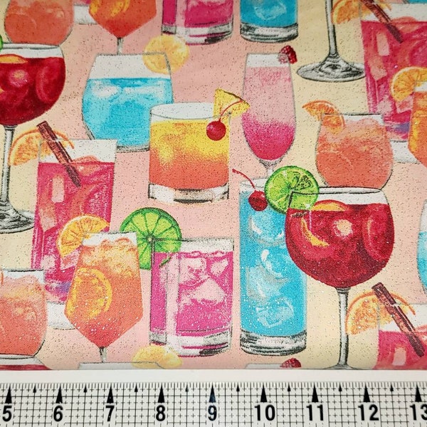 3 Wishes Fabrics Mixology Mixed Drinks 18016 Fabric by the Yard/Piece