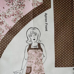 Springs Creative Brown/Pink Toile Apron Panel Fabric 100% Cotton