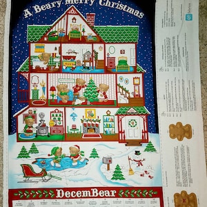 Quilting Treasures Beary Merry Christmas Countdown-To-Christmas or Advent Calendar Fabric Panel