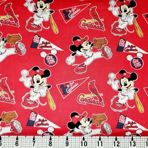 MLB Disney Mickey St Louis Cardinals Fabric by the Yard//Piece