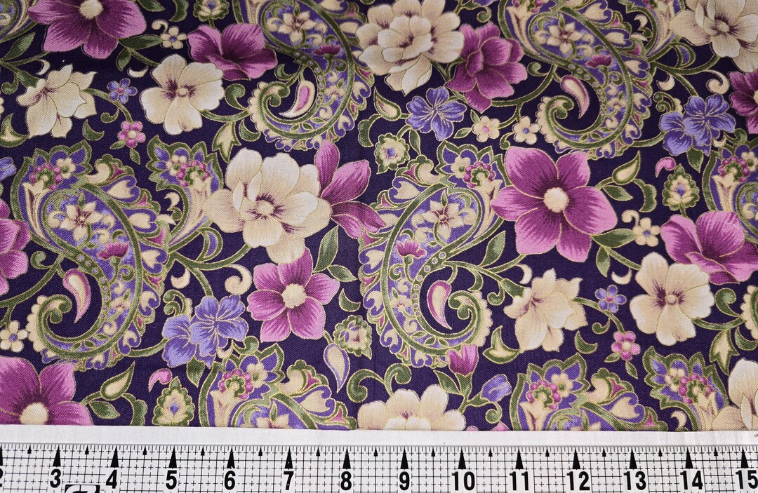 Fabric Traditions Purple Floral Fabric by the Yard///piece - Etsy