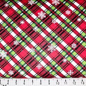 Henry Glass Red/Green Plaid 3265 Fabric by the Yard//Piece