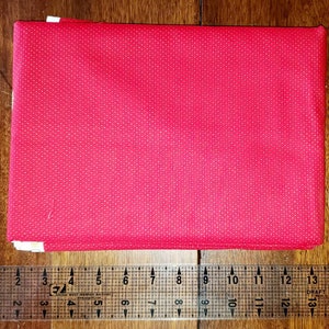 Christmas Red with Gold Dots Fabric by the Yard//Piece