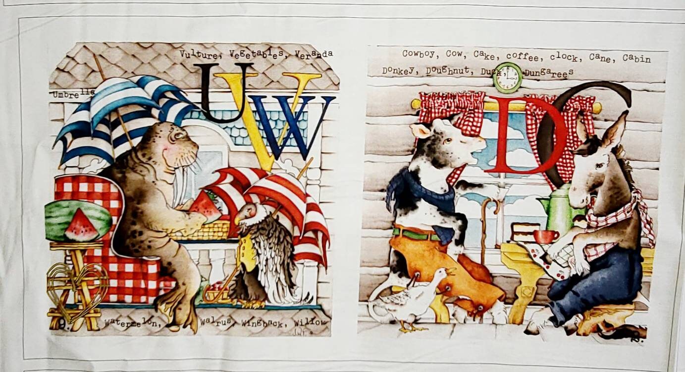 Riley Blake Hungry Animal Alphabet Book P10189R Fabric By The Etsy Riley blake hungry animal alphabet book p10189r fabric by the etsy