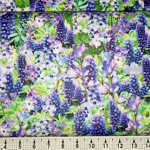 Timeless Treasures Purple Wild Floral Field CD2434 Fabric by the Yard//Piece