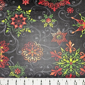 Studio E Fabrics Tis the Season Snowflakes on Black 7683 Fabric by the Yard//Piece