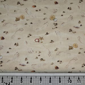 Elizabeth Studios Landscape Medley Shells and Footprints in Sand 290 Fabric by the Yard//Piece