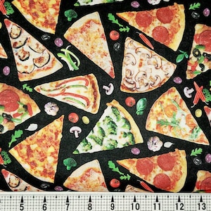 Elizabeth Studios Food Festival Pizza 670 Fabric by the Yard//Piece