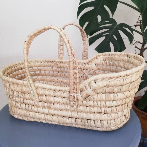 Wicker doll basket - baby doll moses basket - Newborn Photography Prop, Newborn Woven Basket, Woven Baby Bowl, Photography Prop