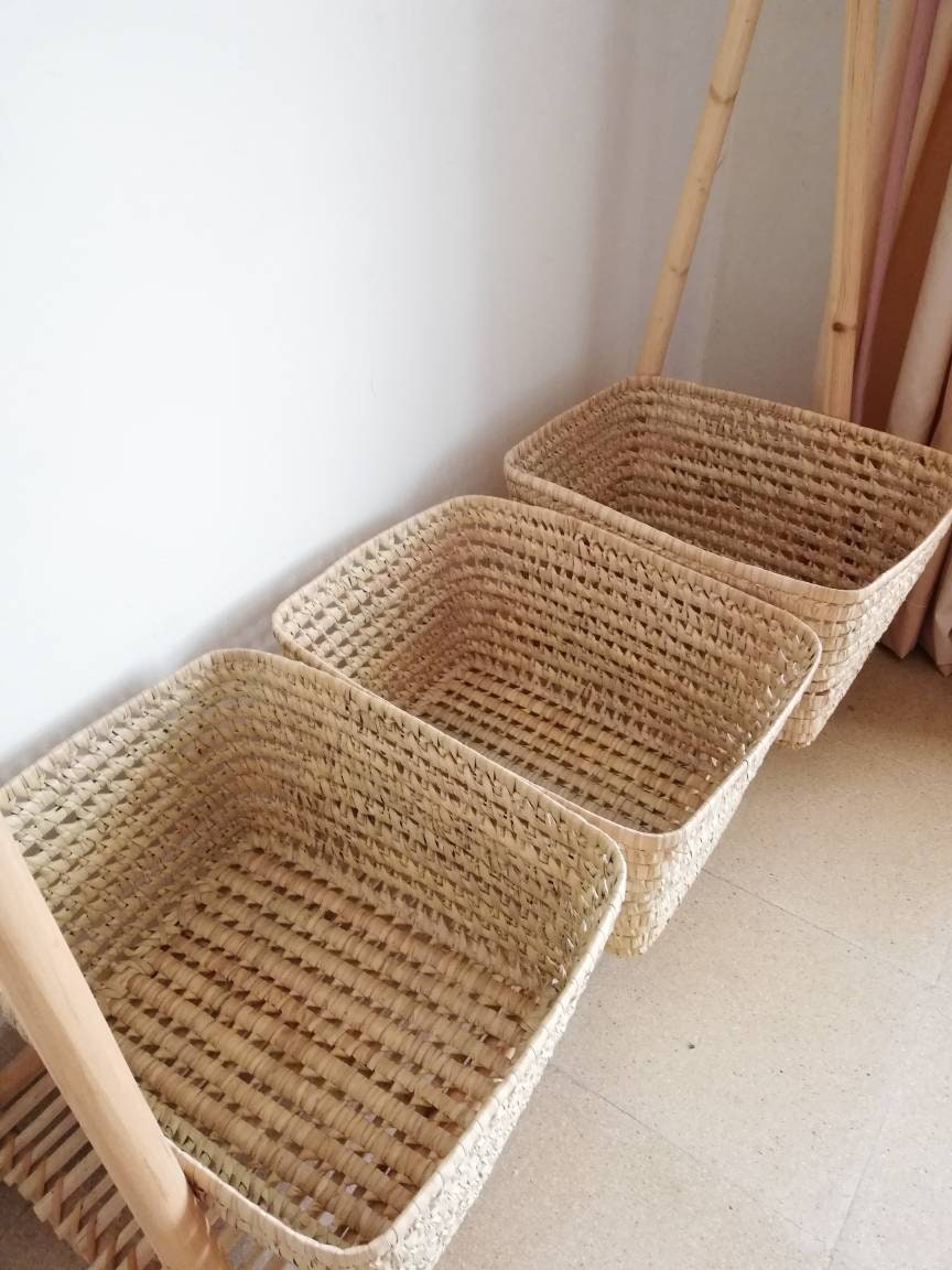 Woven Storage Baskets X 3 Ikea Billy Basket Toy Storage Etsy