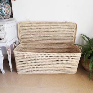 Toy chest 39 inches - woven extra large kids storage trunk - large wicker toy box