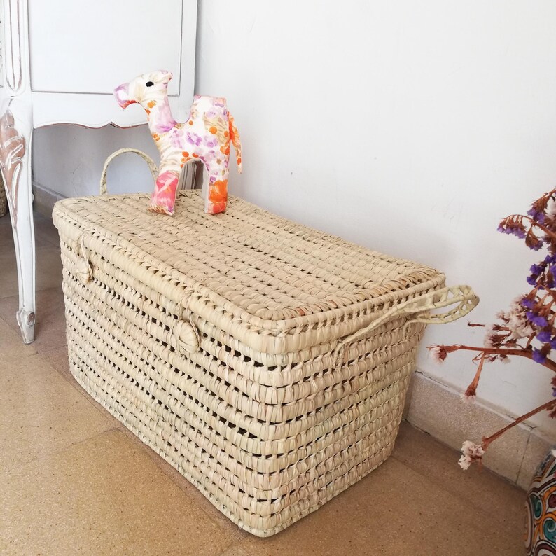 Toy Storage Chest - Woven Storage Trunk With Lid - Toy Box - Etsy
