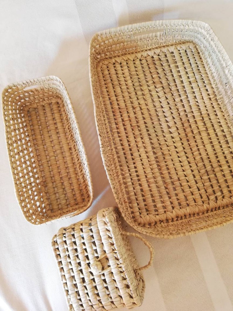 Changing Basket Box Basket and Diapers Basket Made of Palm Etsy