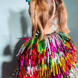 Disco Tinsel Cape, Fringe Tinsel Cape, Adult Cape, Children’s Cape, Festival Cape, Rainbow Cape, Christmas Cape