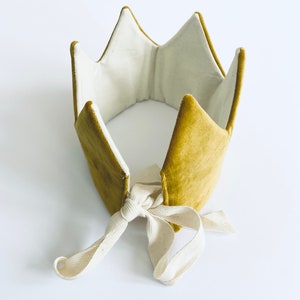 Mustard Velvet Crown | Birthday Crown | Fabric Crown | Cake Smash