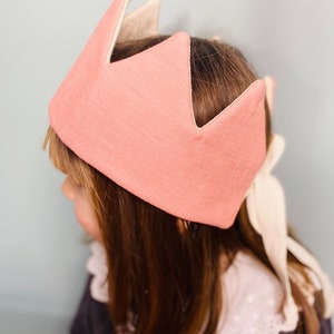 Rose Pink Fabric Crown (personalised option available)