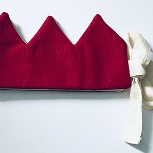 Dark Red Fabric Crown (Personalised option available)