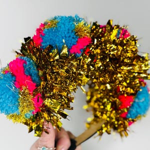 Tinsel and Pom Pom Headband | Festival Headband | Birthday | Party | Adult Headband | Children’s Headband | Tinsel