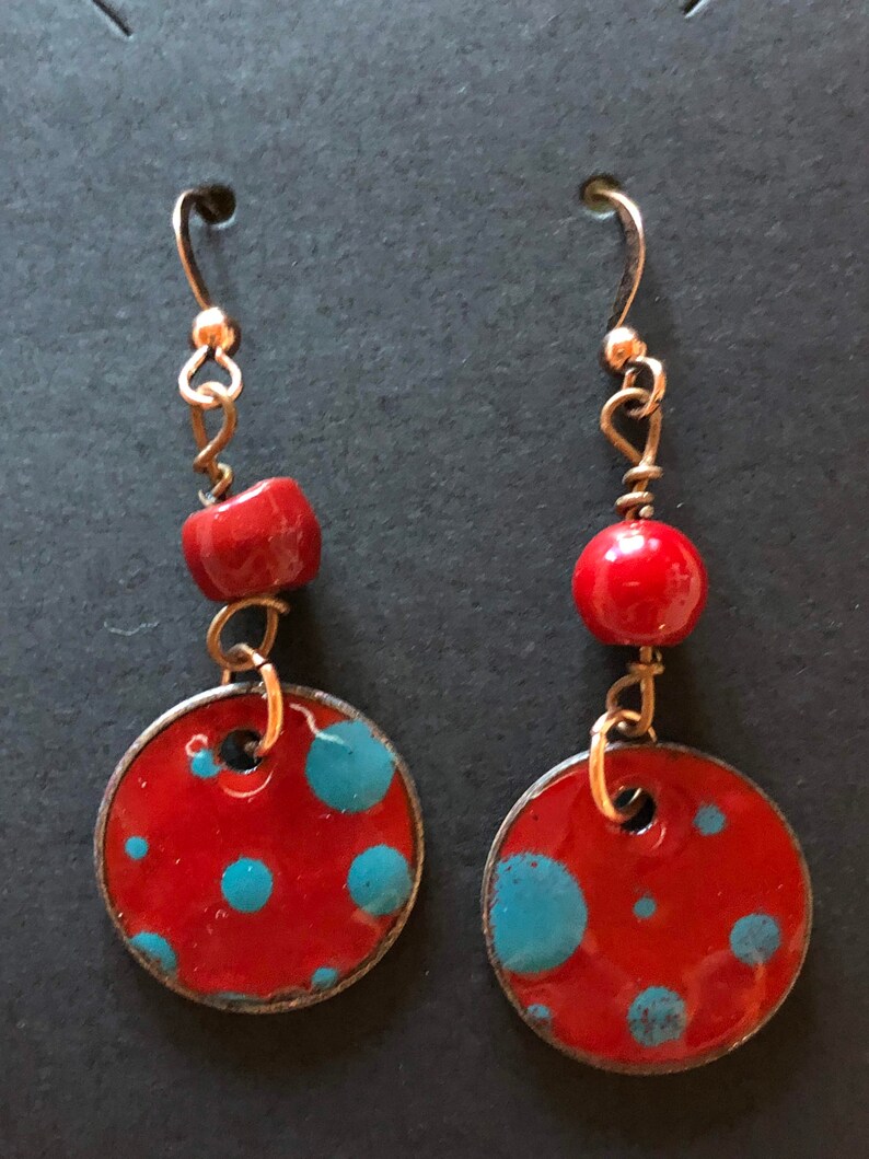 My 2 Cents Earrings Polka Dots image 2