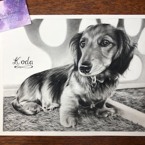 Customized Hand Drawn Graphite/Charcoal Pet Portraits
