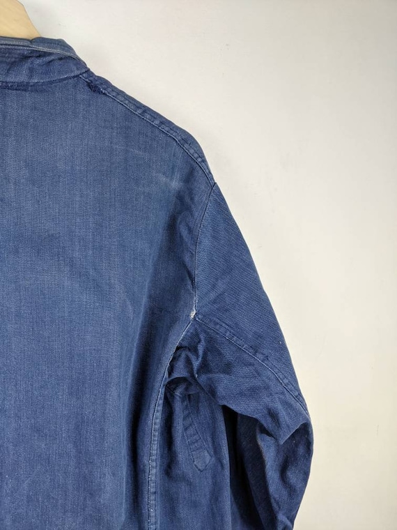 Vintage French Work  Chore Jacket Indigo Sanfor B… - image 6