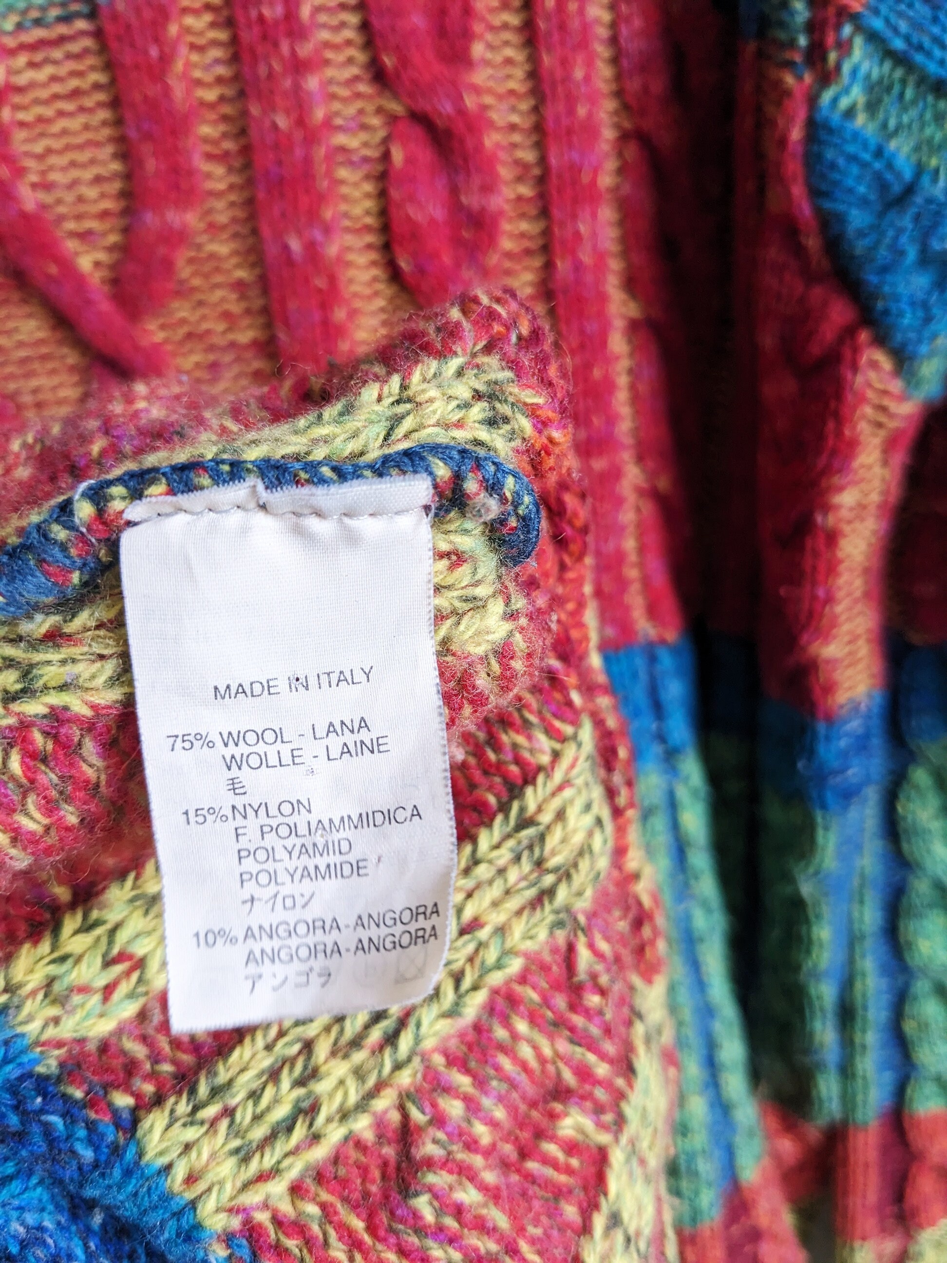 Vintage Kenzo Home Cable Knit Sweater Multicolor - Etsy Vintage Kenzo Home Cable Knit Sweater Multicolor - Etsy