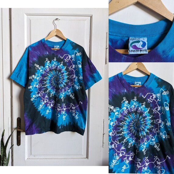 Vtg 90s Grateful Dead T Shirt Liquid Blue Sphinx Pharaoh
