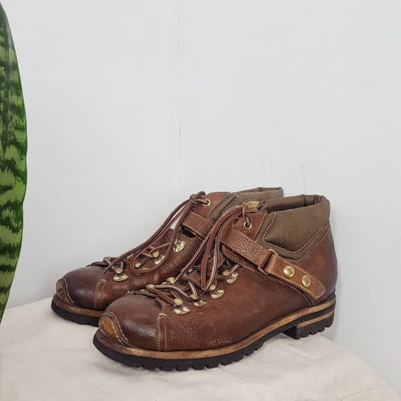 Santoni Men's Leather Hiking Boots Brown Made in I