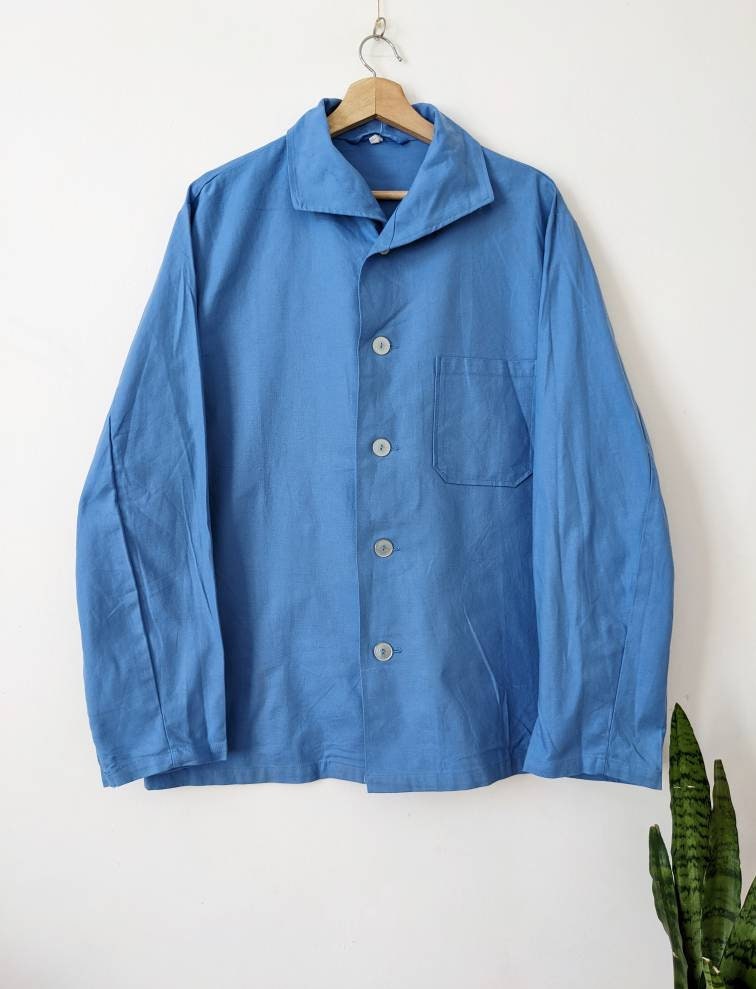Vintage Blue Work Jacket Sanfor Chore 80s Marquardt Schultz