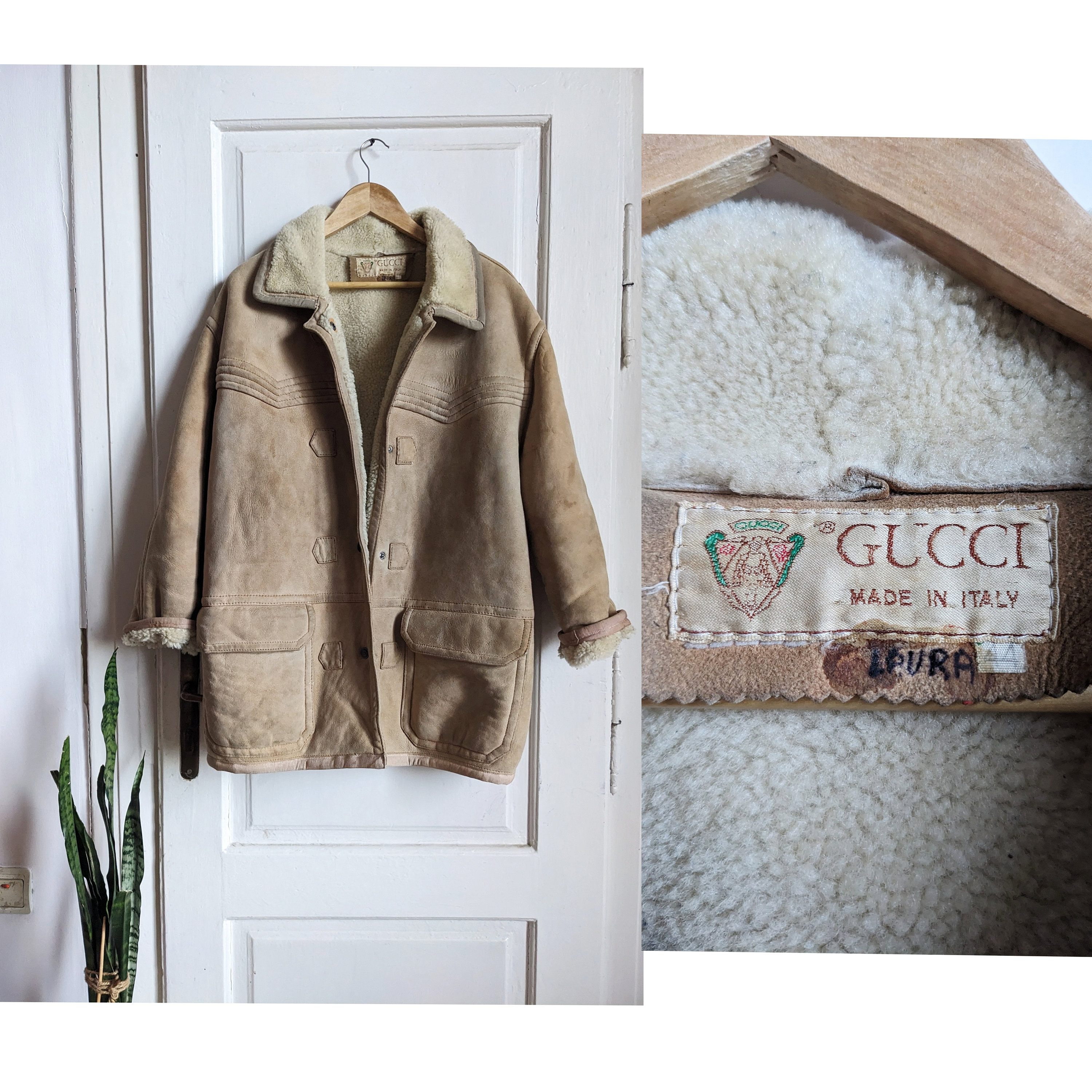 Gucci shearling coat mens discount