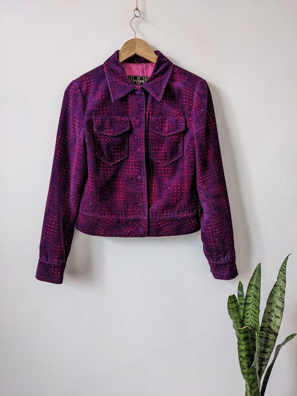 Vintage Fendi Velvet Purple Women's Jacket - Etsy