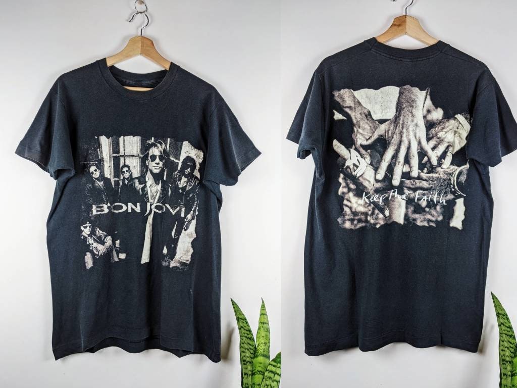 Vintage Bon Jovi T-shirt 1992 Keep The Faith Merch Single - Etsy 日本