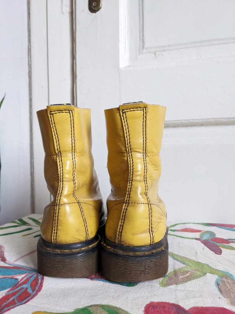 Vintage Dr. Martens 1460 Yellow Boots England image 8